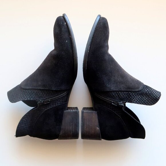 Seychelles Revolve Black Suede Leather Block Heel Ankle Boots / Booties Size 8.5 - Picture 10 of 12
